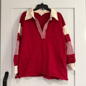 Lovely Melody Red and White Striped Shirt size M